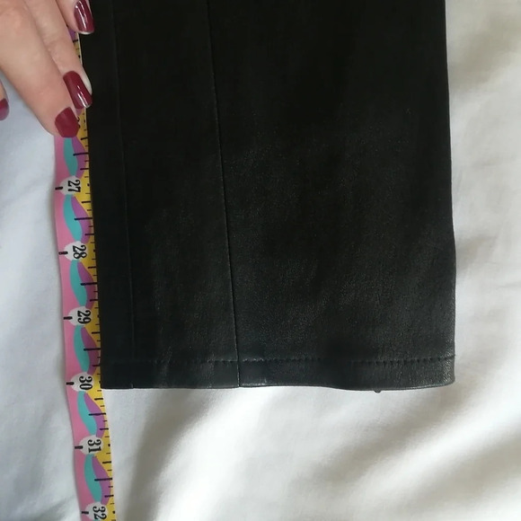 J Brand 100% Lamb Leather Skinny Pants with Zipper Ankles Moto Mobwife 2 - Picture 13 of 14